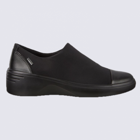 Chaussures Ecco, chaussures Slipper femme en bi-matière noir