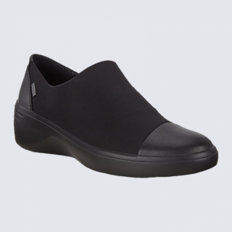 Chaussures Ecco, chaussures Slipper femme en bi-matière noir