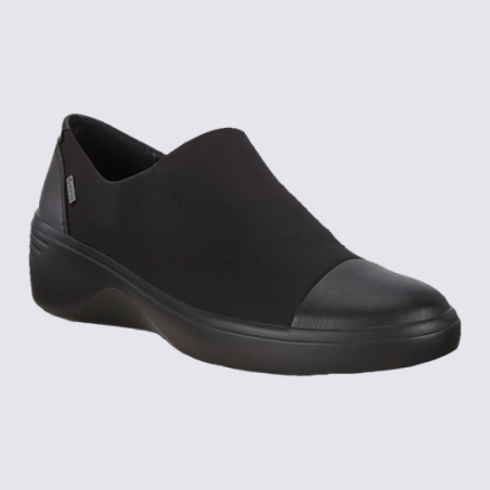 Chaussures Ecco, chaussures Slipper femme en bi-matière noir Chaussures Ecco, chaussures Slipper femme en bi-matière noir