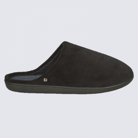 Mules Isotoner, mules chaussons homme noir