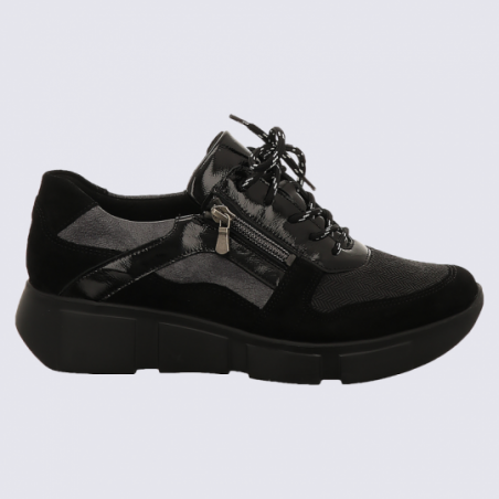 Chaussures Waldläufer, chaussures femme en cuir noir