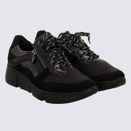Chaussures Waldläufer, chaussures femme en cuir noir