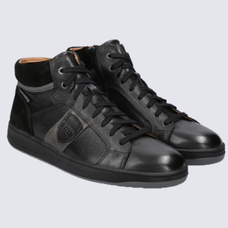 Baskets Mephisto, baskets hautes homme en cuir noir