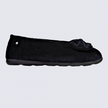 Chaussons Isotoner, chaussons ballerines femme noir