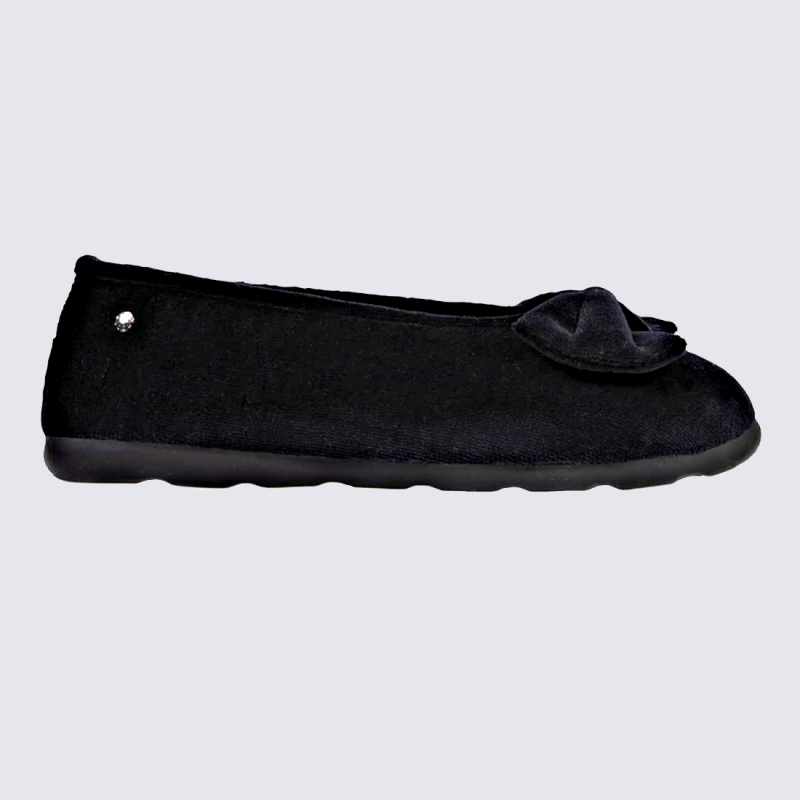 Chaussons Isotoner, chaussons ballerines femme noir