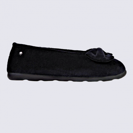 Chaussons Isotoner, chaussons ballerines femme noir