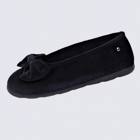 Chaussons Isotoner, chaussons ballerines femme noir