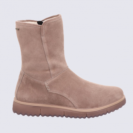 Bottes Legero, bottes décontractés femme en velours beige