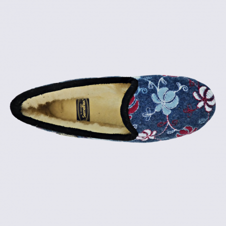 Chaussons Semelflex, chaussons charentaises chaudes femme bleu Chaussons Semelflex, chaussons charentaises chaudes femme bleu