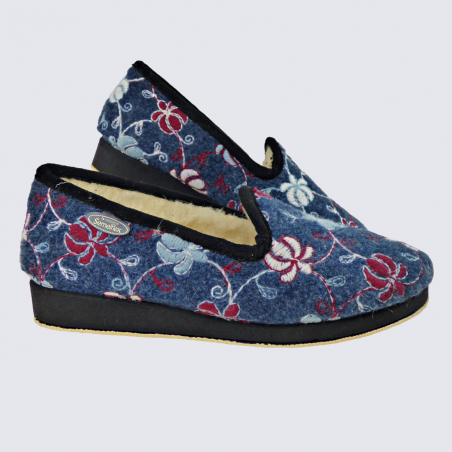 Chaussons Semelflex, chaussons charentaises chaudes femme bleu Chaussons Semelflex, chaussons charentaises chaudes femme bleu