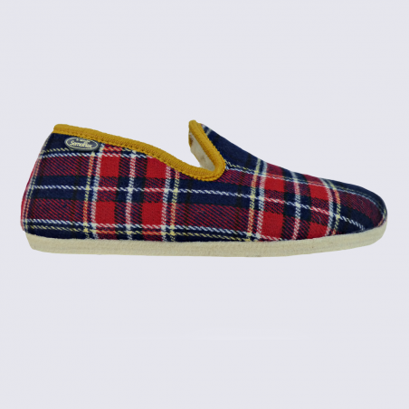 Chaussons Semelflex, chaussons charentaises chaudes homme rouge