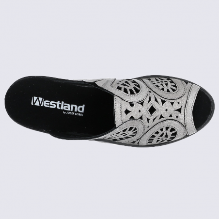 Mules Westland by Josef Seibel, mules tendances pour femme en cuir platine Mules Westland by Josef Seibel, mules tendances pour femme en cuir platine