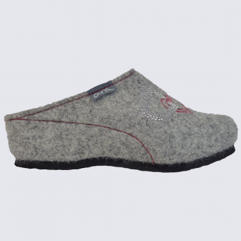 Mules Ara, mules pour femme en feutre gris