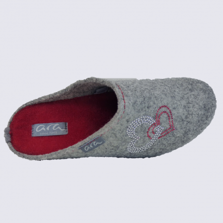 Mules Ara, mules pour femme en feutre gris