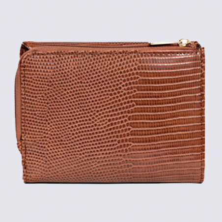 Portefeuille Hexagona, portefeuille tendance femme cognac