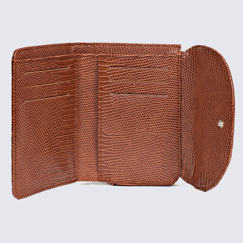 Portefeuille Hexagona, portefeuille tendance femme cognac