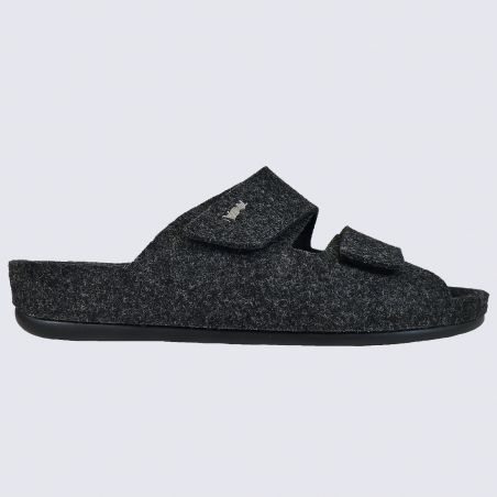 Mules Vital, mules homme en feutre de laine noir