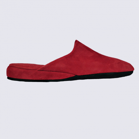 Mules Erel, mules confortables homme en cuir rouge