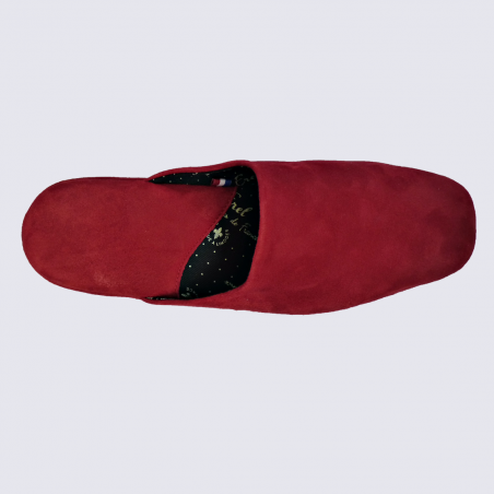 Mules Erel, mules confortables homme en cuir rouge