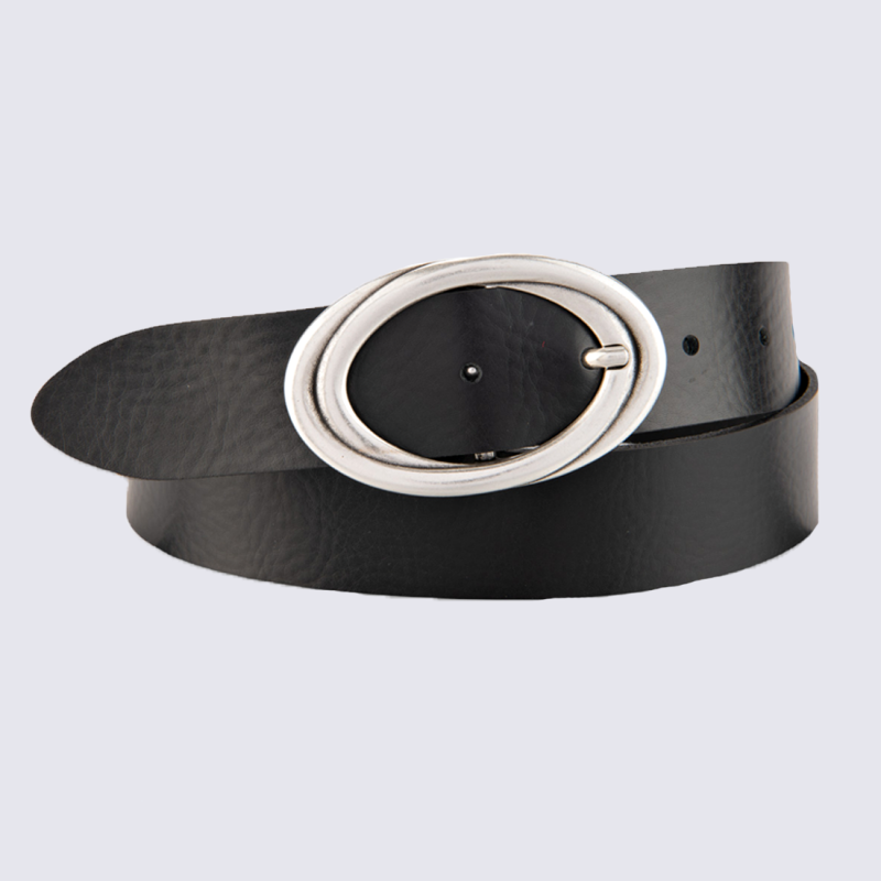 Ceinture en cuir noir femme