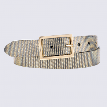 Ceinture Bernd Götz, ceinture femme en cuir de vachette noir/or