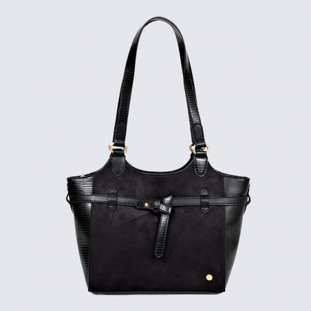 Sac porté épaule Hexagona, sac porté épaule tendance femme noir