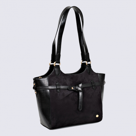 Sac porté épaule Hexagona, sac porté épaule tendance femme noir