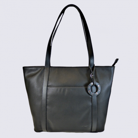 Sac cabas Hexagona, sac cabas porté épaule tendance femme noir