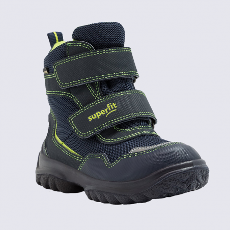 Bottes Superfit, bottes fourrées Gore-Tex mixte bi-matière bleu/vert