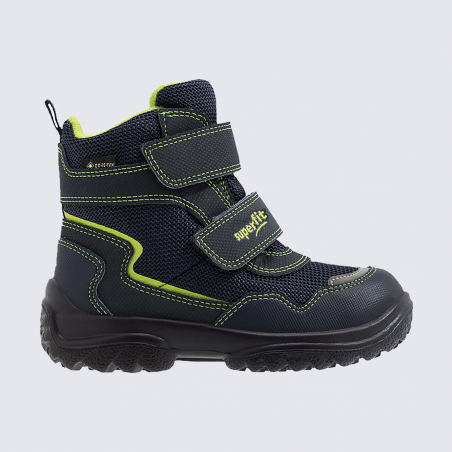 Bottes Superfit, bottes fourrées Gore-Tex garçon bi-matière bleu/vert