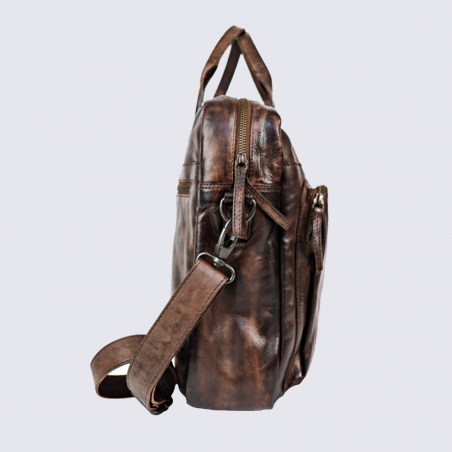 Sac de travail Bear, sac de travail pour ordinateur en cuir brun