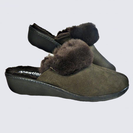 Mules Westland by Josef Seibel, mules fourrées femme moka