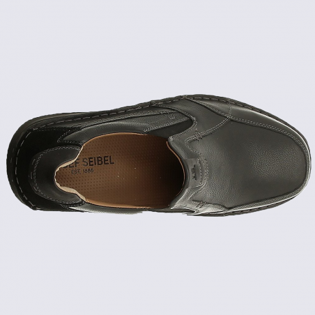 Chaussures Josef Seibel, chaussures ultra confort homme en cuir lisse noir