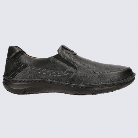 Chaussures Josef Seibel, chaussures ultra confort homme en cuir lisse noir