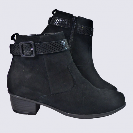 Bottines Waldlaufer, bottines à talons femme en cuir noir Bottines Waldlaufer, bottines à talons femme en cuir noir