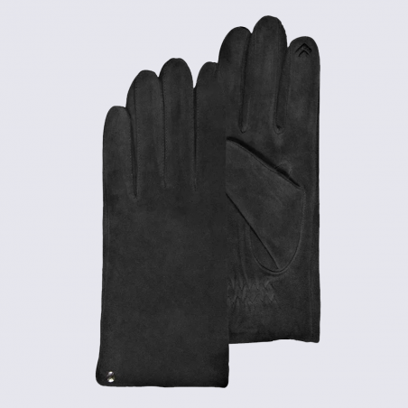 Gants Isotoner, gants classiques femme en cuir noir