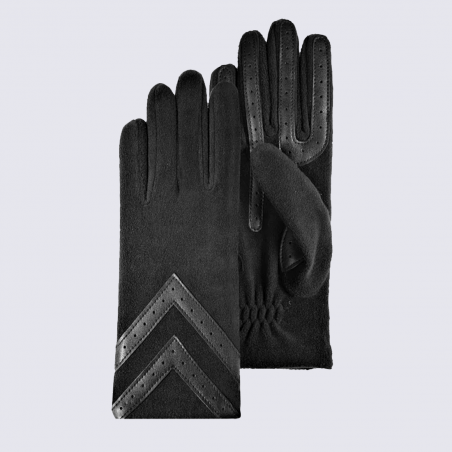 Gants Isotoner, gants tactiles femme en polaire recyclée noir