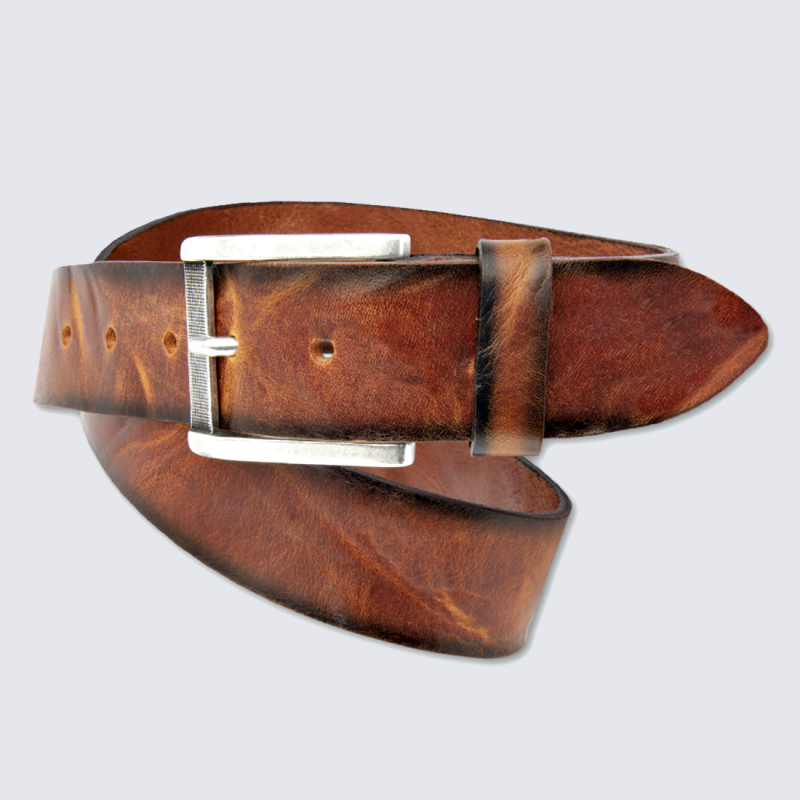 Ceinture Bernd Gotz ceinture homme en cuir cognac I Igert Chausseur Maroquinier Dannemarie