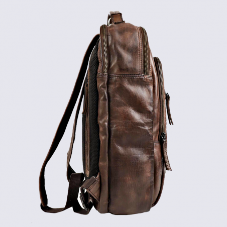 Sac à dos Bear, sac à dos pour ordinateur 15" et 17" homme en cuir brun