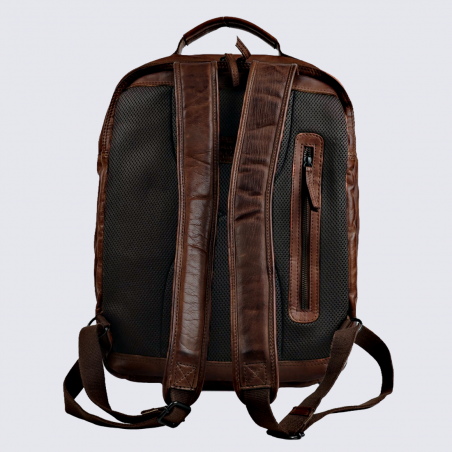 Sac à dos Bear, sac à dos pour ordinateur 15" et 17" homme en cuir brun