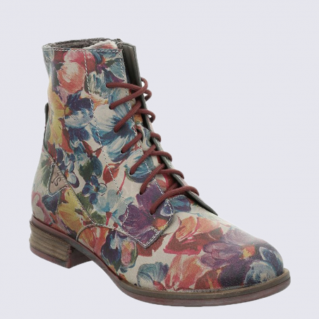 Bottines Josef Seibel, bottines tendances pour femme en cuir multicolore