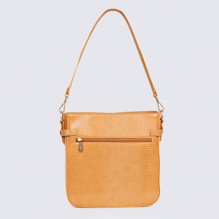 Sac porté épaule Hexagona, sac porté épaule femme ocre