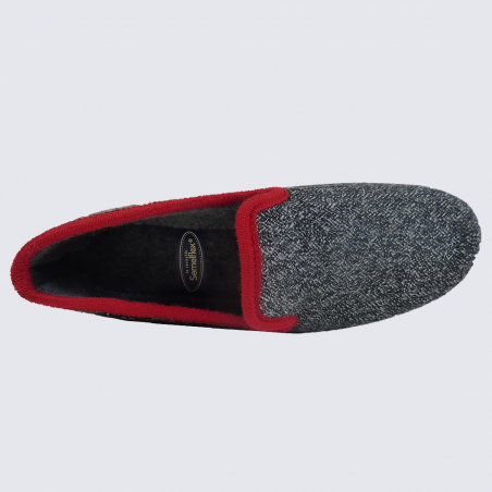 Chaussons Semelflex, chaussons charentaises chaudes homme anthracite