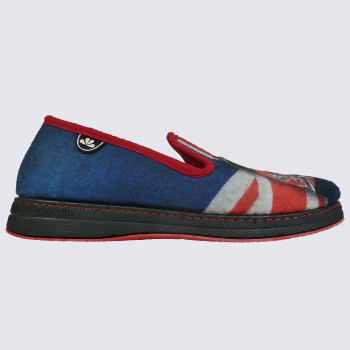 Chaussons Semelflex, chaussons charentaises chaudes homme marine