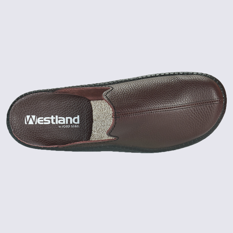 Mules Westland by Josef Seibel, mules confort homme en cuir bordeaux