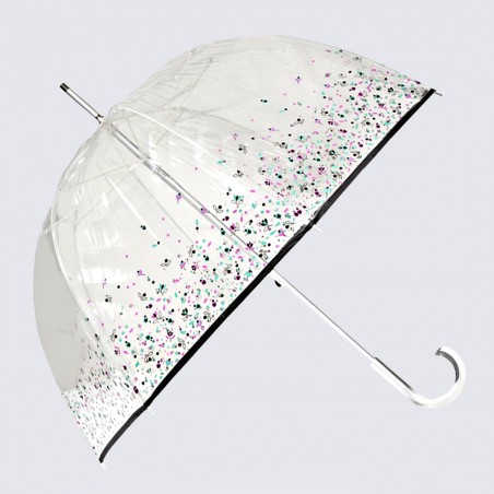 Parapluie cloche Isotoner, parapluie cloche transparent femme pvc/fleurette