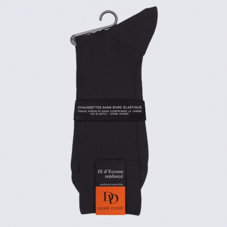 Chaussettes Doré Doré, chaussettes confort homme en coton noir