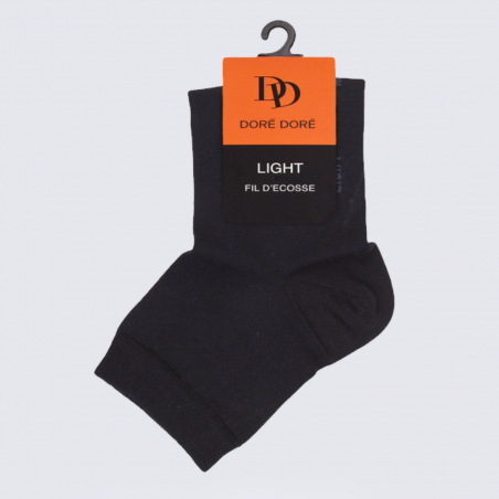 Chaussettes Doré Doré, chaussettes confort femme en fil d'Ecosse noir