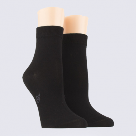 Chaussettes Doré Doré, chaussettes confort femme en fil d'Ecosse noir