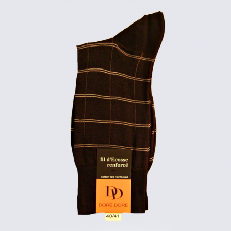 Chaussettes Doré Doré, chaussettes confort homme en fil d'Ecosse anthracite